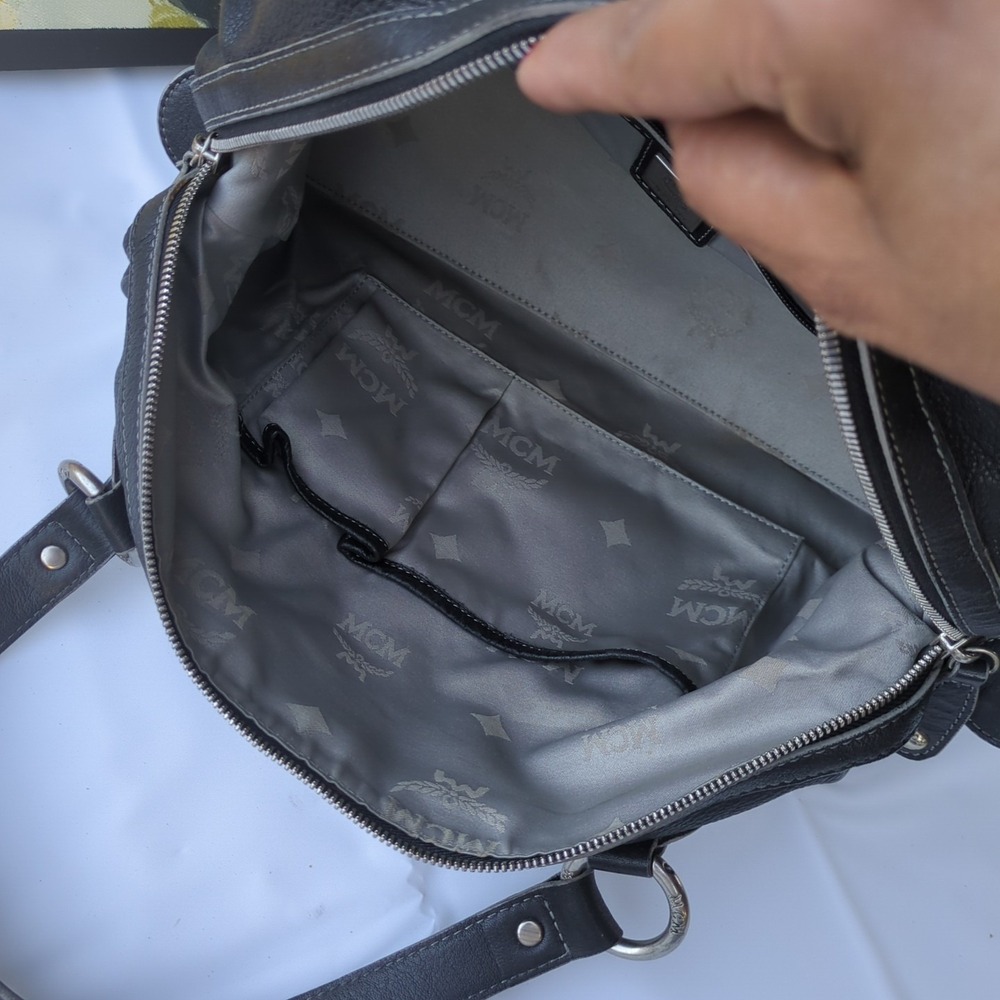 Authentic MCM Black Leather bag - Picture 13 of 16